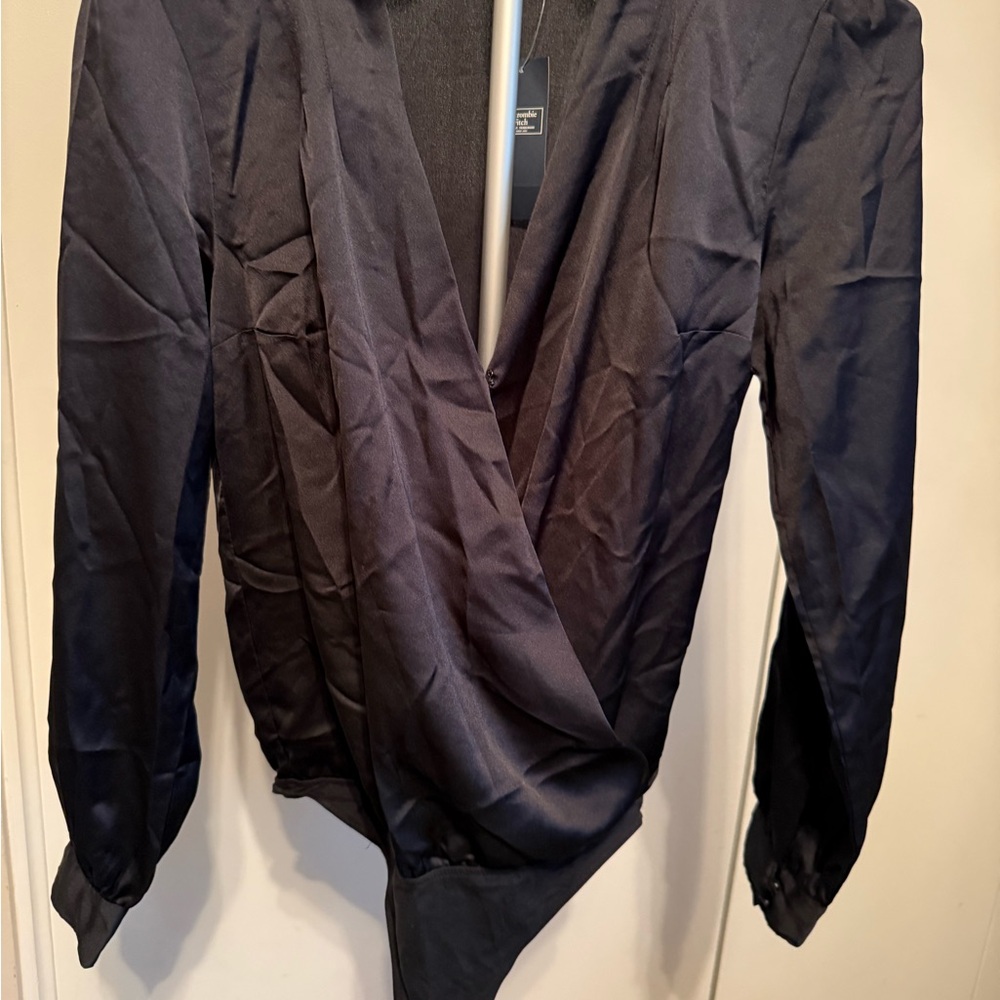 Abercrombie & Fitch Black Wrap Bodysuit